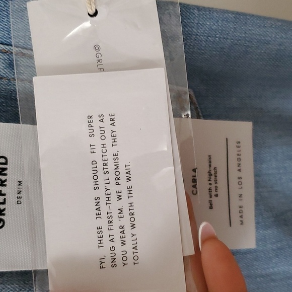 NWT GRLFRND Carla Super High-Rise Bell Jean in Gonna Fly Now sz 28 - Picture 12 of 16